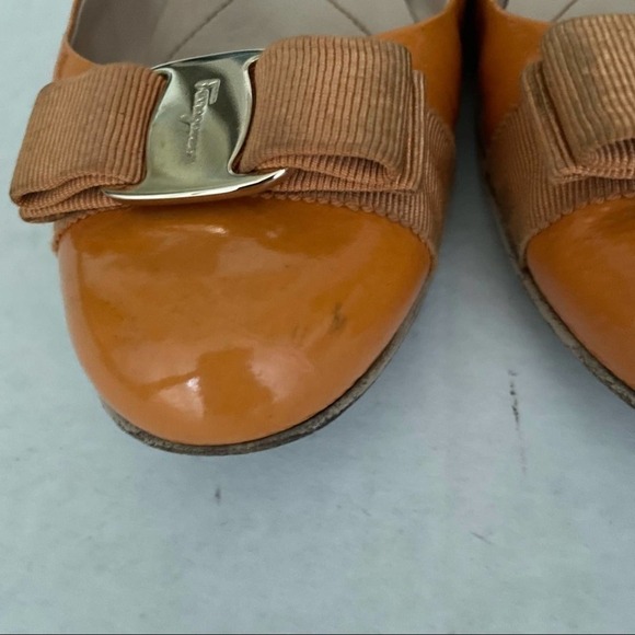 Ferragamo Varina Flat Apricot Patent Leather - Picture 9 of 15